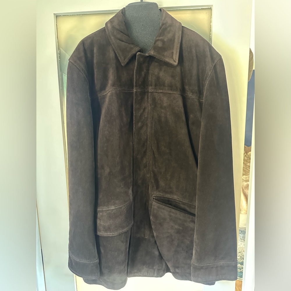 Banana Republic Men’s Medium Genuine Suede Jacket Chocolate Brown